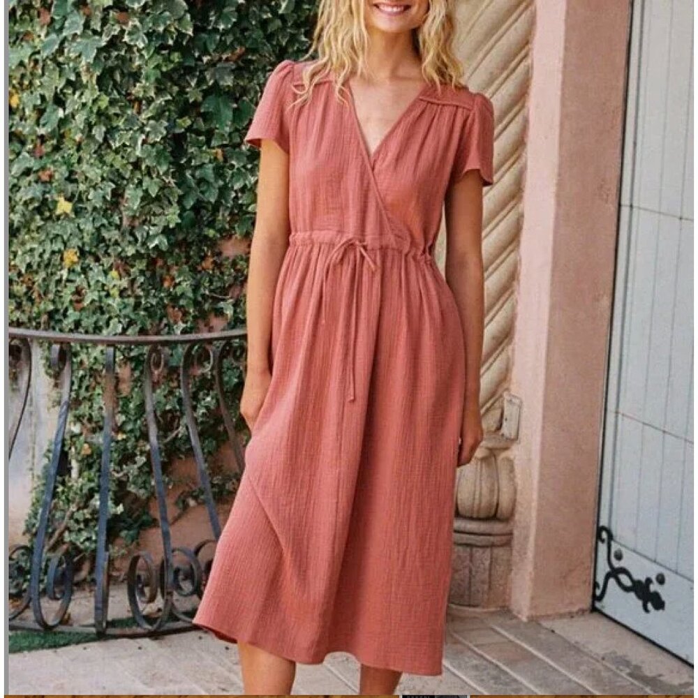 Christy Dawn Dress in terracota gauze XS P
